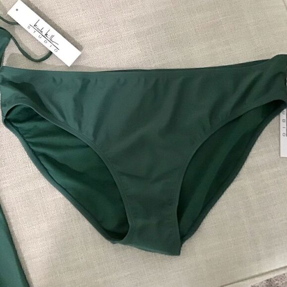 Nicole Miller Green Twist-Accent Peplum Tankini & Bottoms NWT - Picture 6 of 6